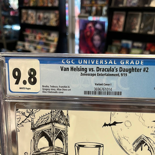 Van Helsing Vs Dracula’s Daughter #2 (2019) CGC Graded 9.8 Elias Chatzoudis Art!