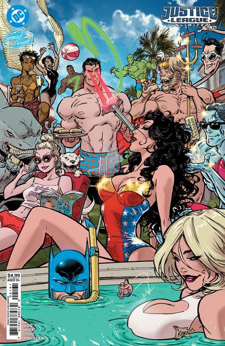 JUSTICE LEAGUE UNLIMITED #21 CVR F KAARE ANDREWS SWIMSUIT CARD STOCK VARIANT