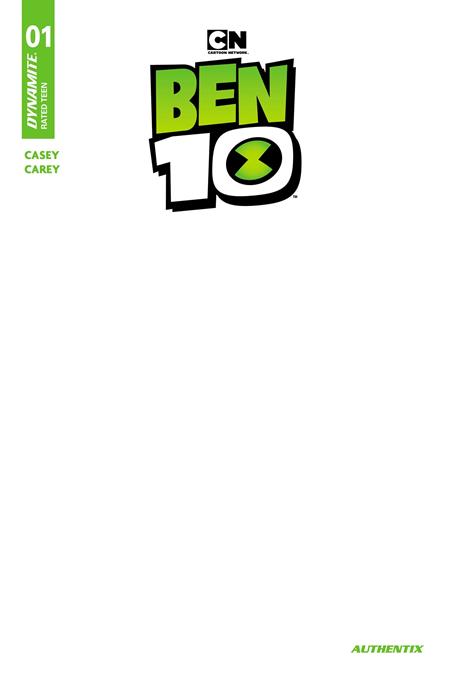 BEN 10 #1 2ND PTG CVR C BLANK AUTHENTIX VAR