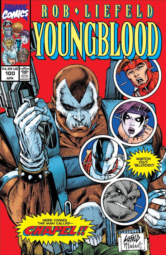 Youngblood Vol 6 #100 Cover G Variant Rob Liefeld & Todd McFarlane Retro Homage Red Cover