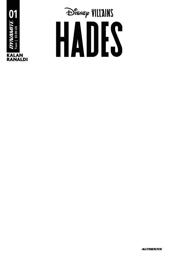 Disney Villains: Hades #1 Cover F Authentix Blank Variant
